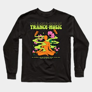 TRANCE - Music Meditation  (green/orange) Long Sleeve T-Shirt